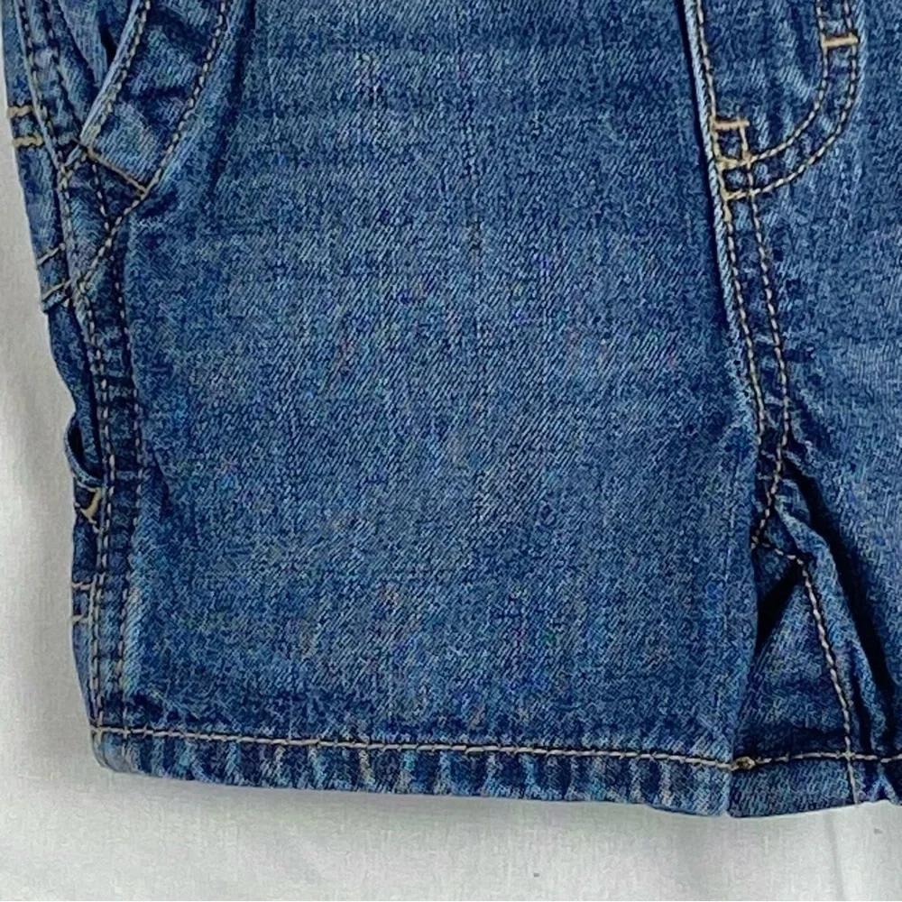 OshKosh B'gosh Blue Denim Overalls Shorts Adjustable Shoulder Straps 9 Months